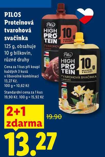 PILOS Proteinová tvarohová svačinka, 125 g