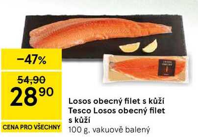 Losos obecný filet s kůží, 100 g