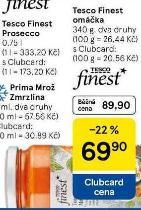 Tesco Finest omáčka, 340 g, dva druhy
