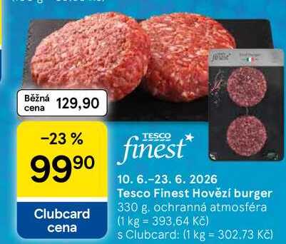 Tesco Finest Hovězí burger, 330 g