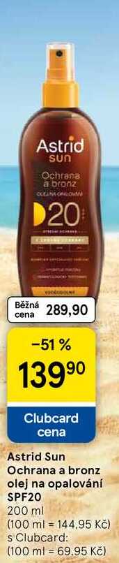 Astrid Sun Ochrana a bronz olej na opalování SPF20, 200 ml