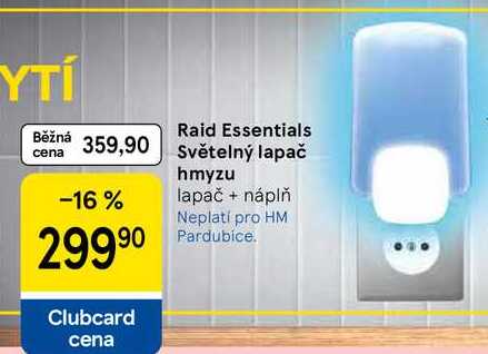 Raid Essentials Světelný lapač hmyzu, lapač + náplň