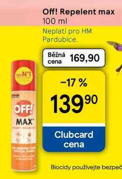 Off! Repelent max, 100 ml