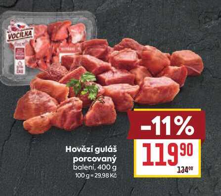 Hovězí guláš porcovaný balení, 400 g 