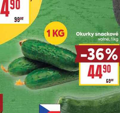 Okurky snackové volné, 1kg