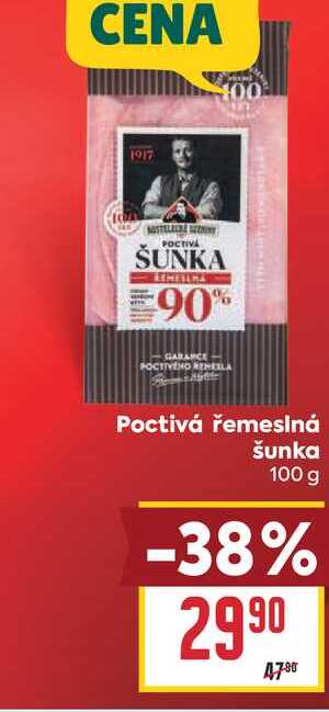 Poctivá řemeslná šunka 100 g