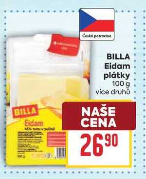 BILLA Eidam plátky 100 g 