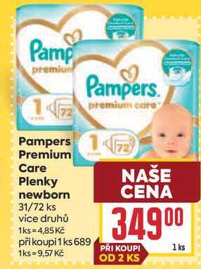Pampers Premium Care Plenky newborn 31/72 ks