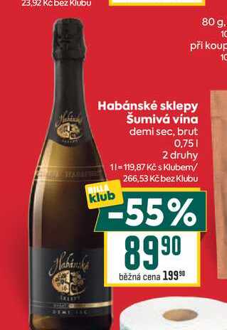 Habánské sklepy Šumivá vína klub demi sec, brut 0,75l