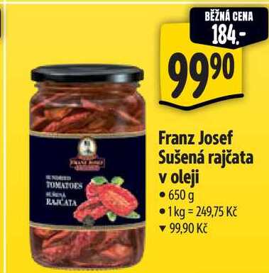 Franz Josef Sušená rajčata v oleji, 650 g