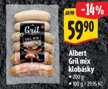 Albert Gril mix klobásky, 200 g