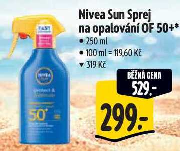 Nivea Sun Sprej na opalování OF 50+, 250 ml