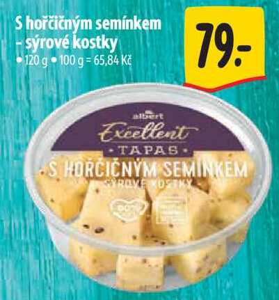 S hořčičným semínkem - sýrové kostky, 120 g 