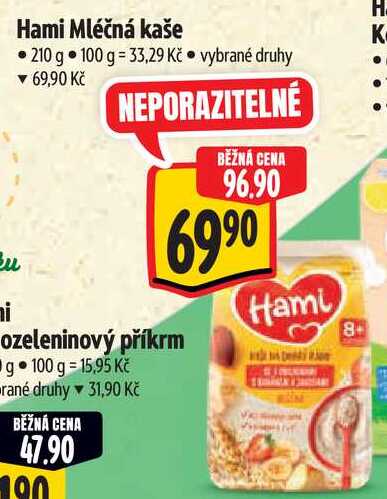 Hami Mléčná kaše, 210 g
