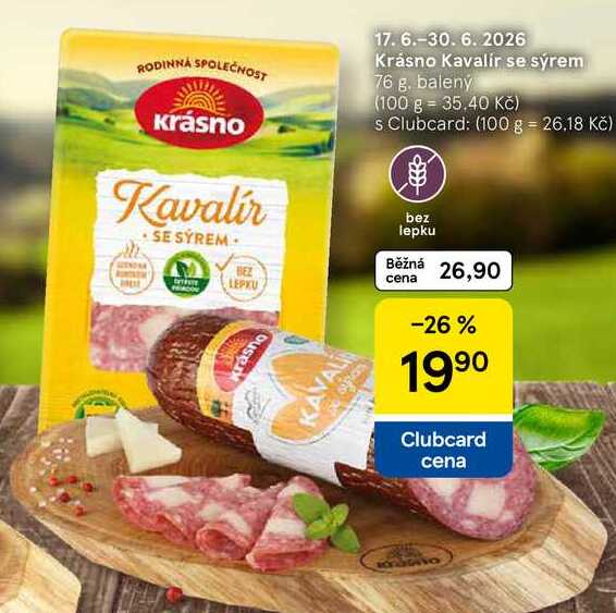 Krásno Kavalir se sýrem, 76 g, baleny 