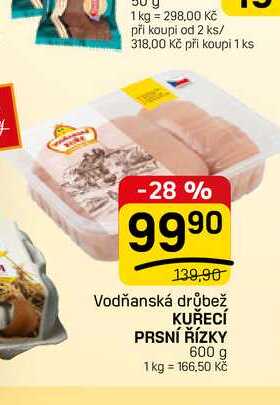 KUŘECÍ PRSNÍ ŘÍZKY 600 g 