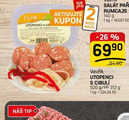 UTOPENCI S CIBULÍ 520 g/PP 312 g  